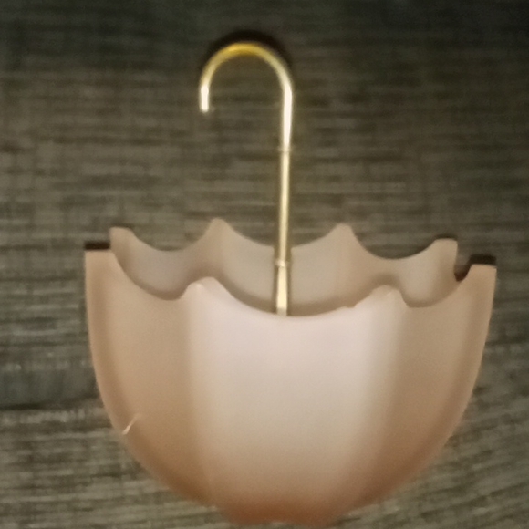 VINTAGE FENTON 1950’s PINK FROSTED SATIN GLASS UMBRELLA TRINKET CANDY DISH BOWL - Picture 3 of 12